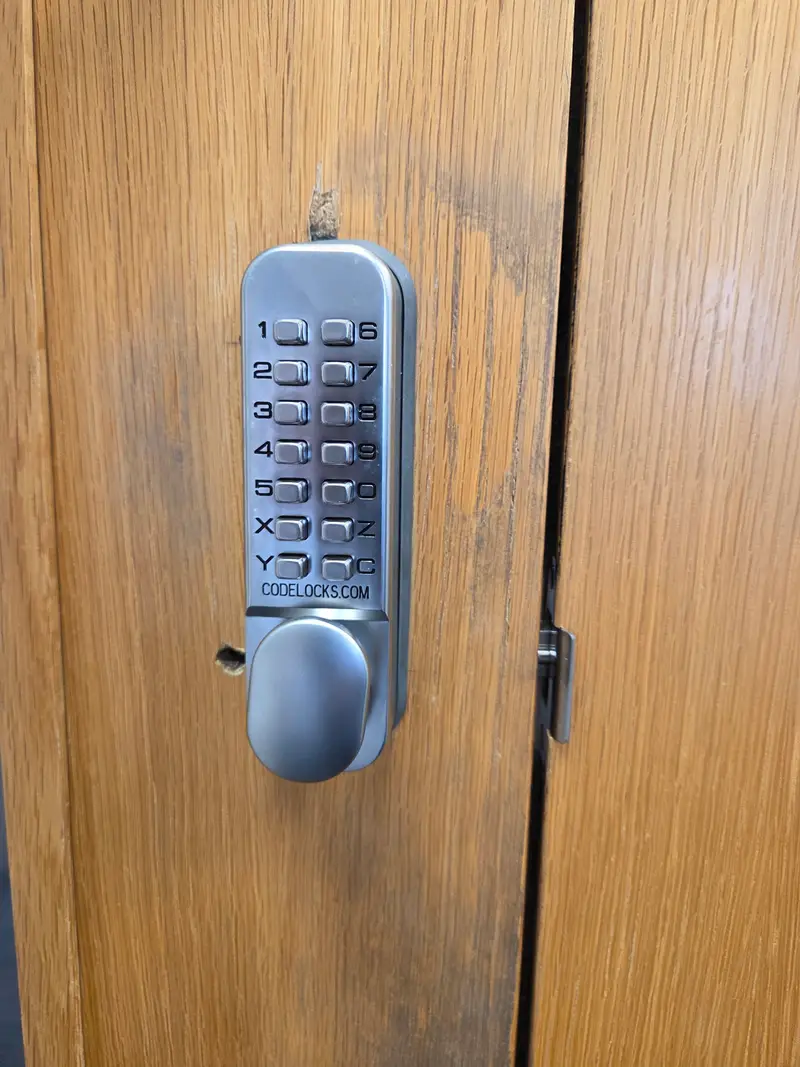 Digital push button code lock fitted by First For Locks Norfolk